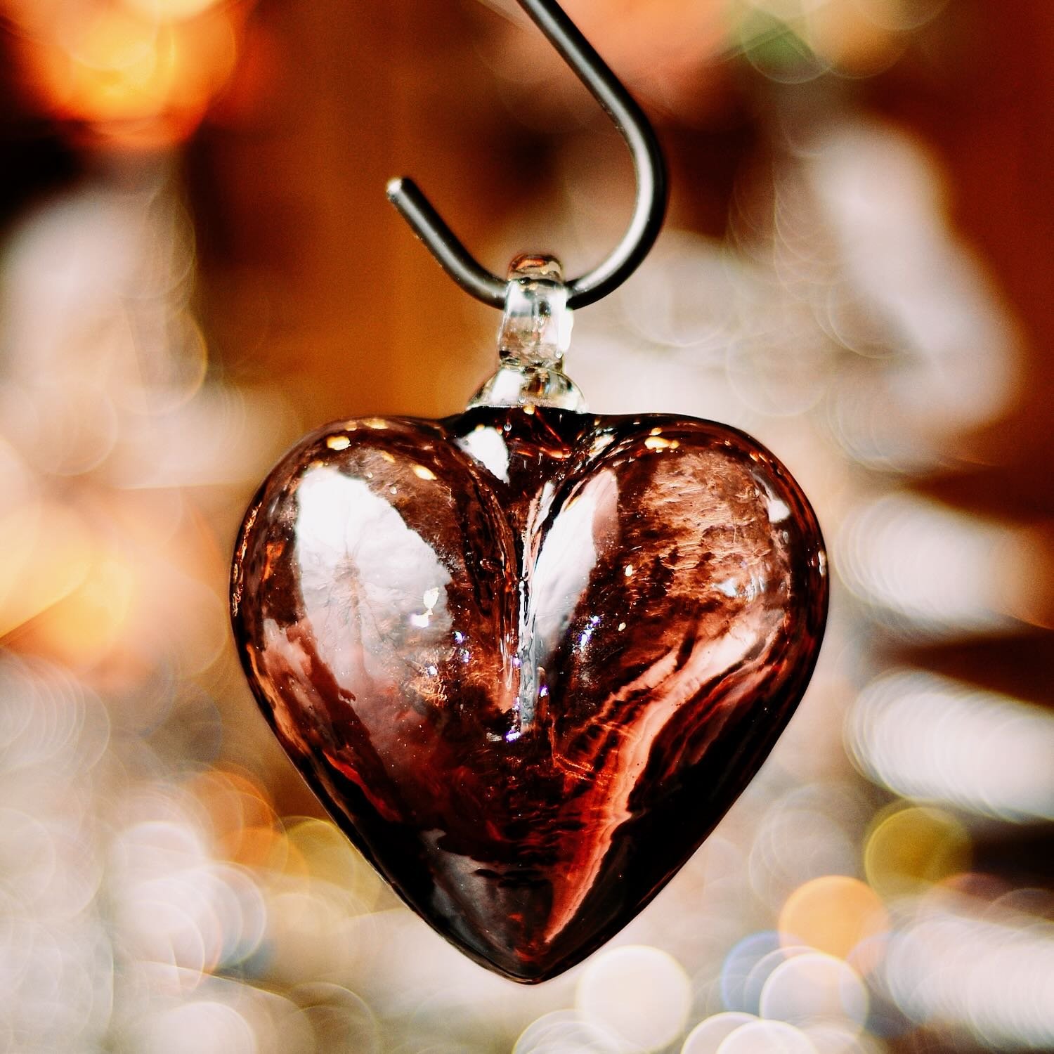 Handblown Glass Heart - Amethyst