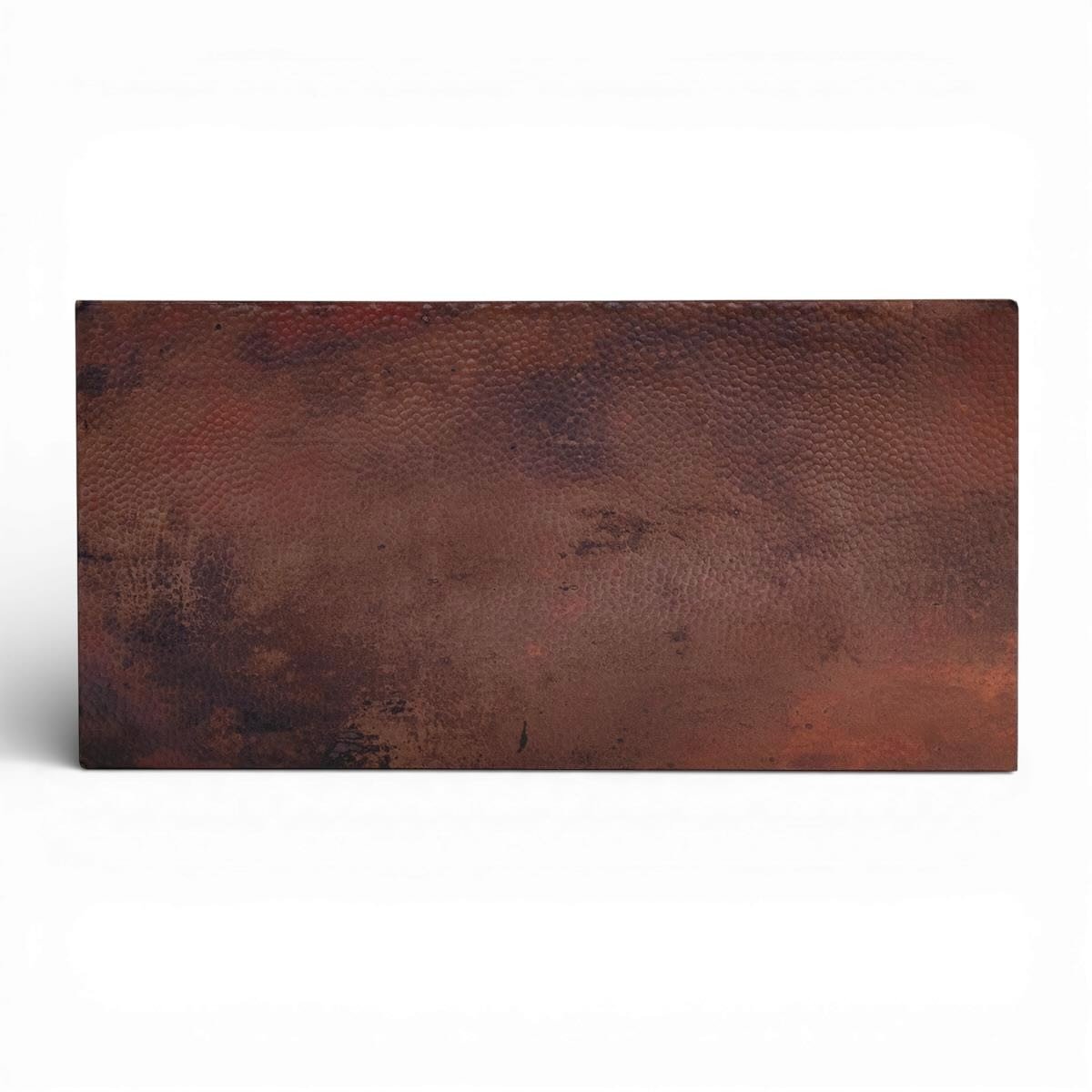 Handmade Todos Santos croc print nightstand with natural hammered copper top, reclaimed wood frame, and crocodile-embossed leather drawers crafted in Mexico.