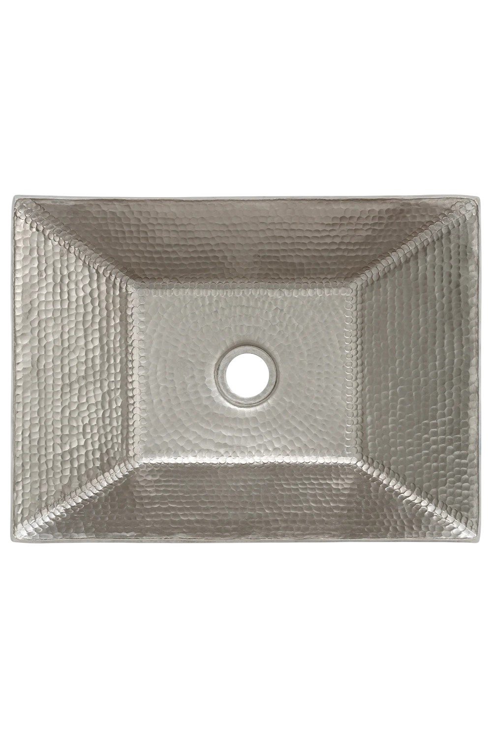 Ximena 17" Modern Rectangle Hand Forged Old World Copper Vessel Sink - Nickel