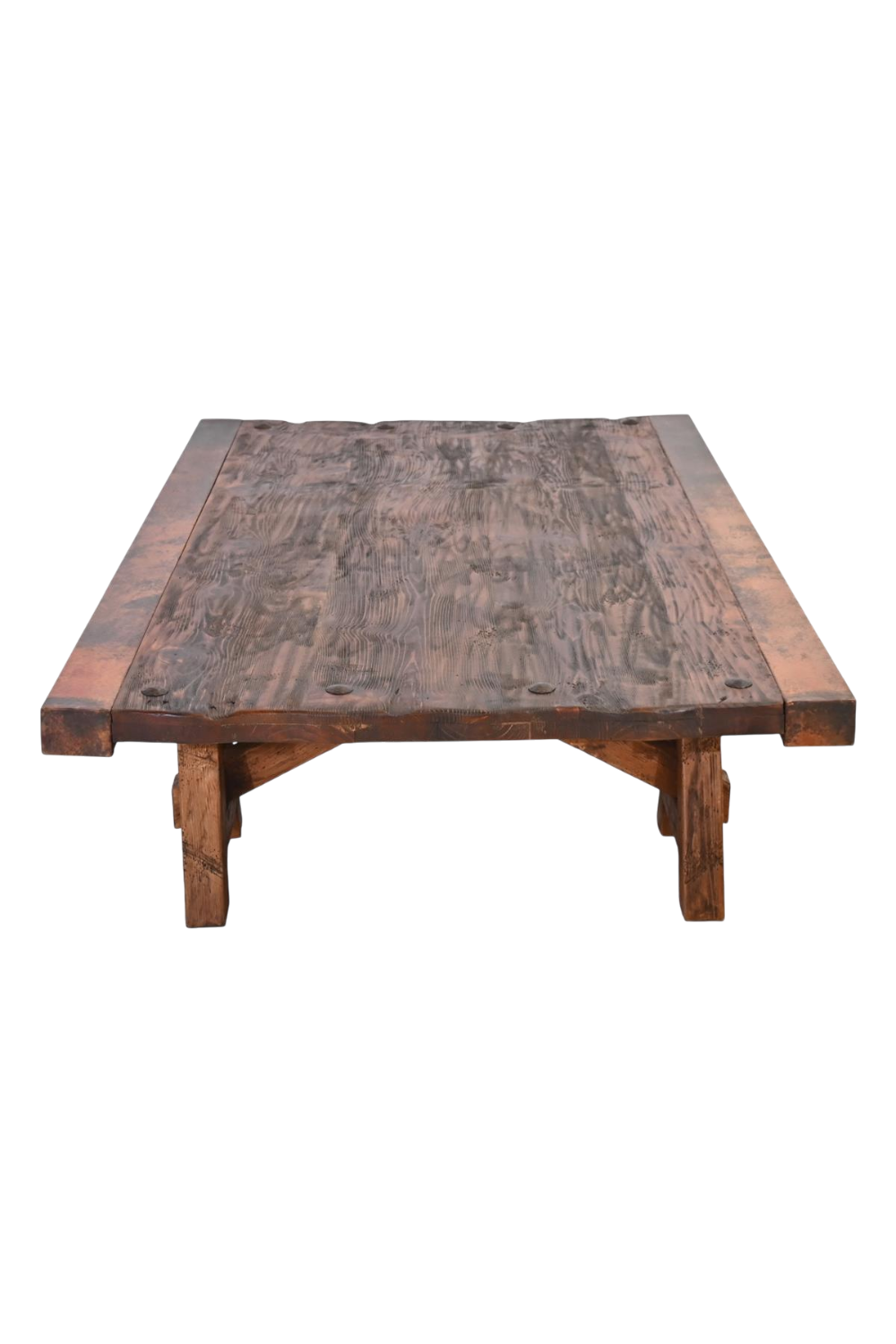 Floresville Copper Edge Coffee Table – Handmade Mexican Rustic Table