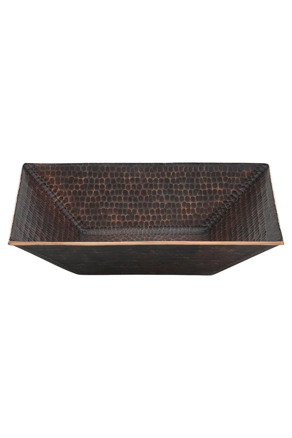 Ximena 17" Modern Rectangle Hand Forged Old World Copper Vessel Sink