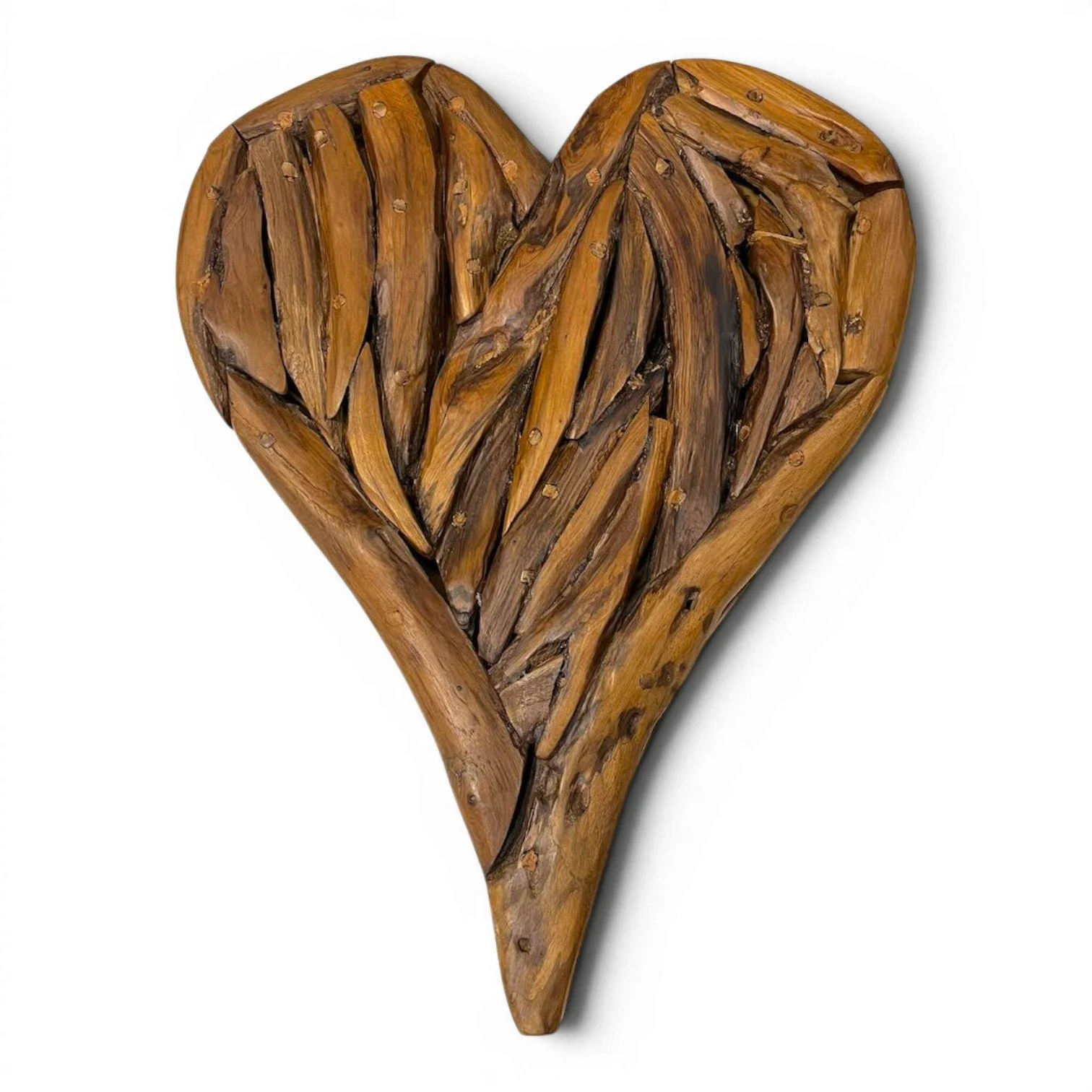 Teak Driftwood Heart