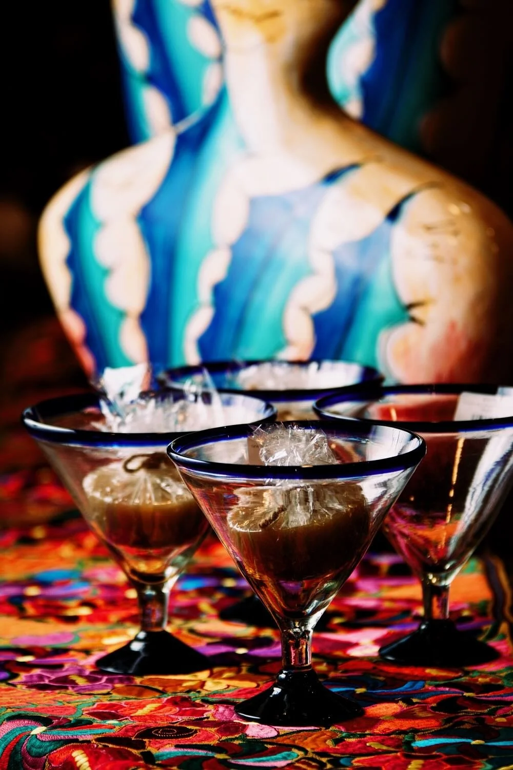 Handblown Glass Martini Glasses from Mexico