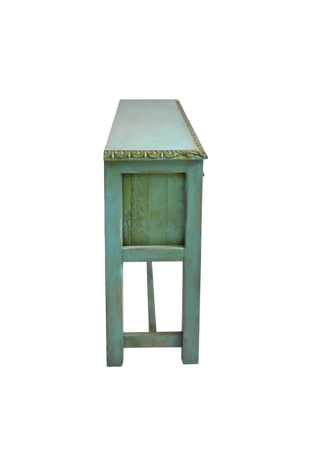 El Lobo Turquoise Sofa Table – Handmade Mexican Western Console