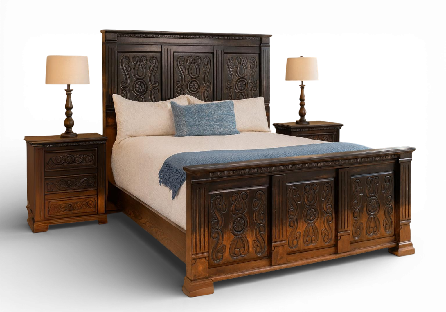 Oaxaca Ombre Carved Bed