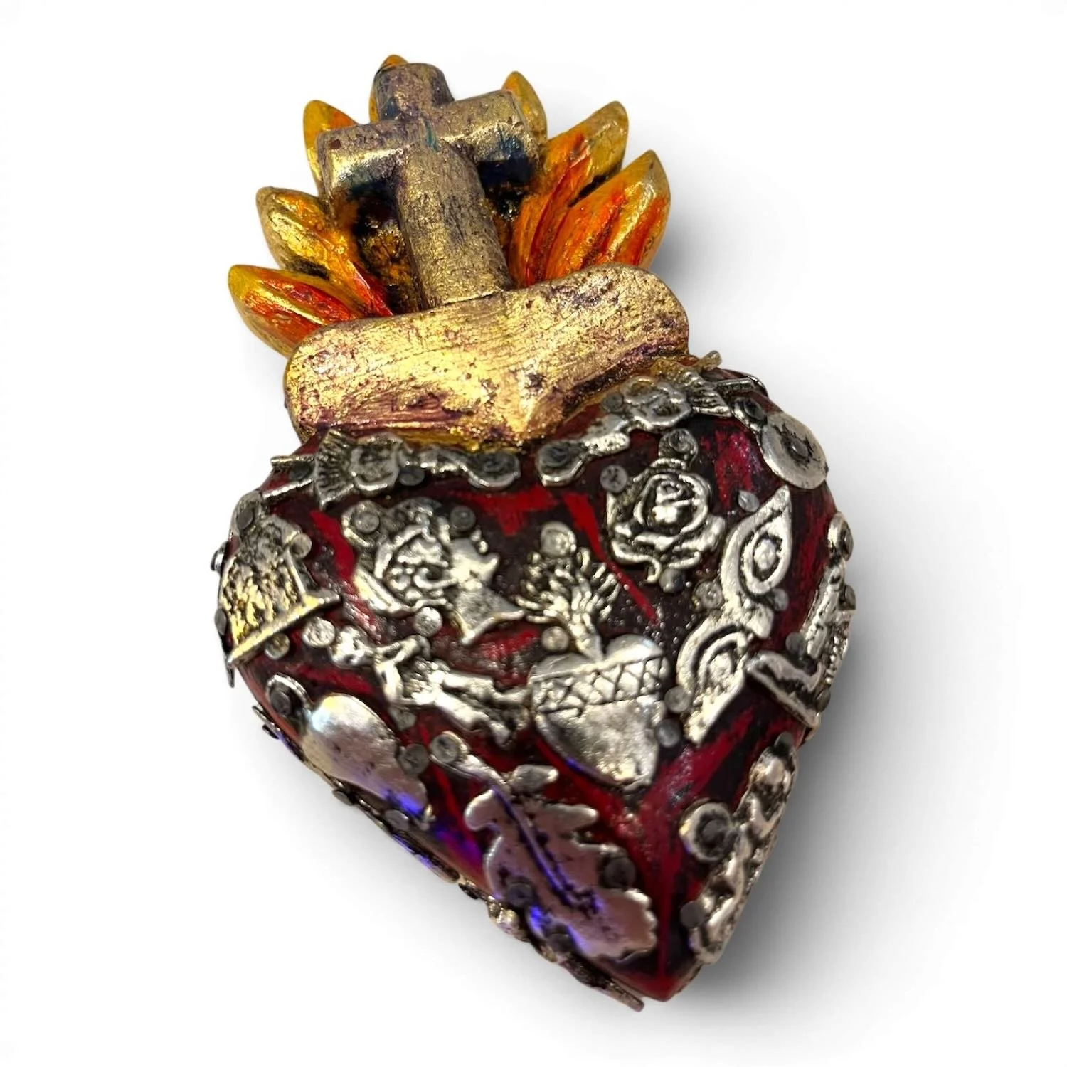 Milagros Corazón de Llama – Handmade Mexican Milagros Heart Wall Décor
