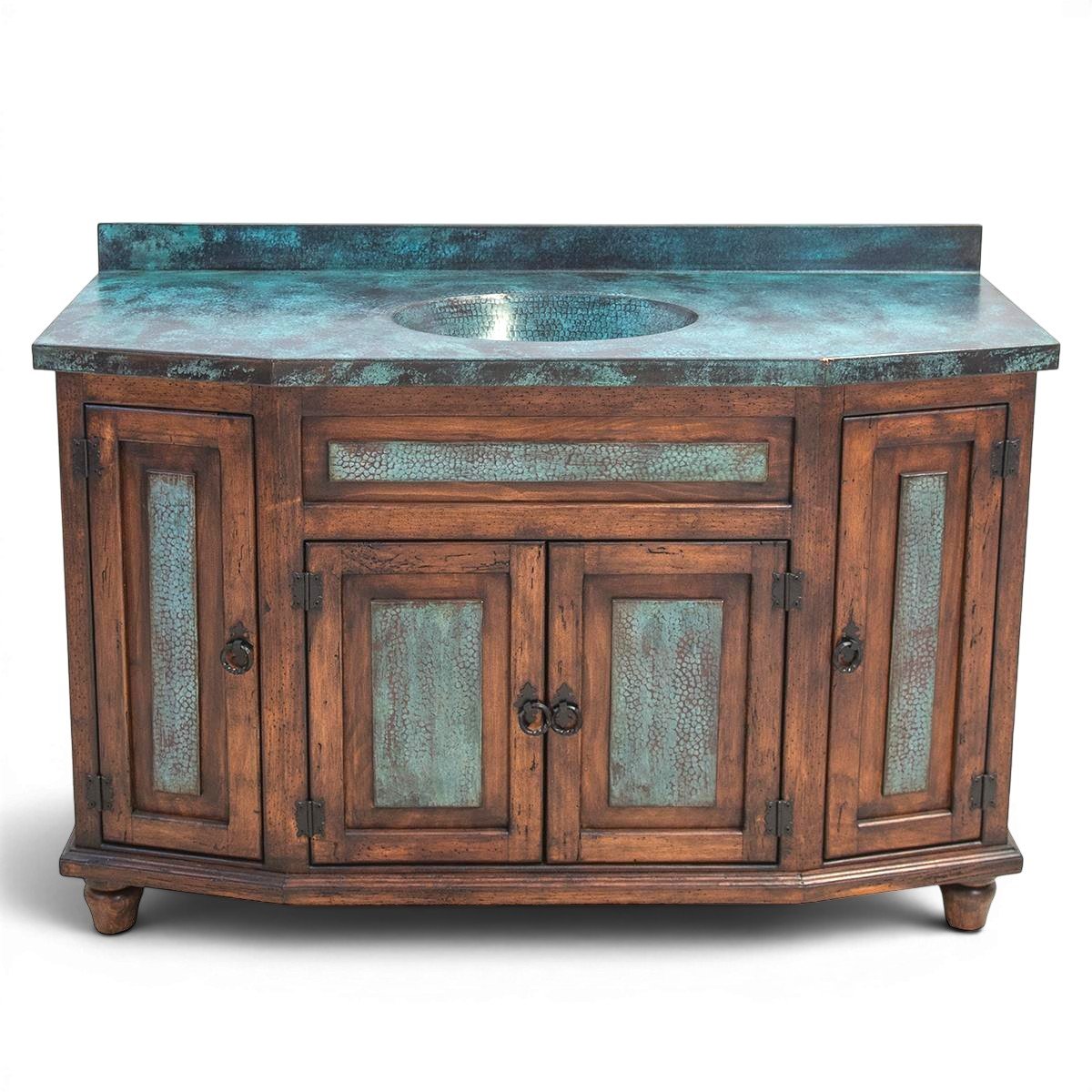 Las Palmas Turquoise Copper Vanity – Single Sink