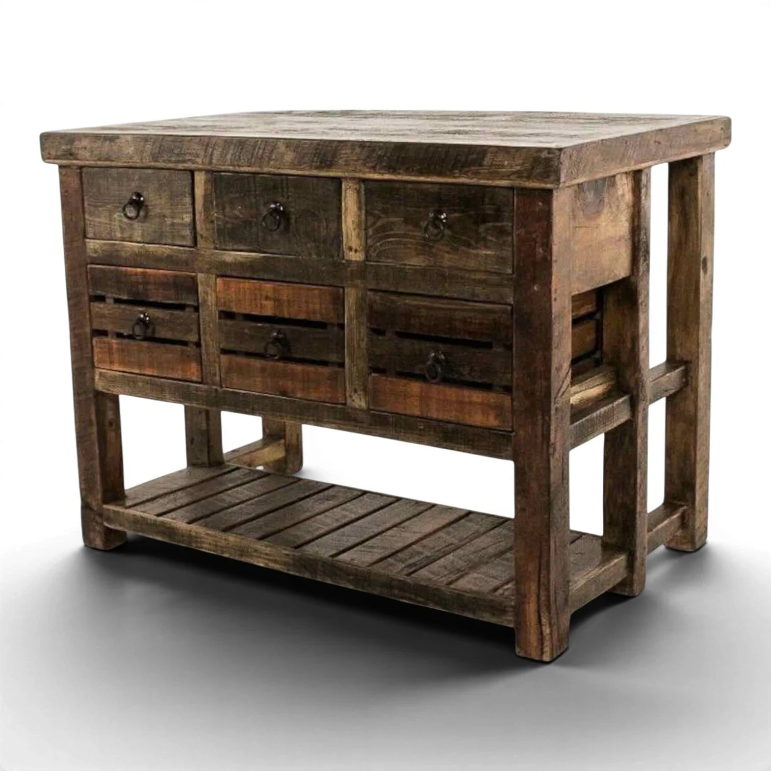 Bring rustic warmth and artisan craftsmanship to your kitchen with the Big Tex Kitchen Island. Handmade in Mexico