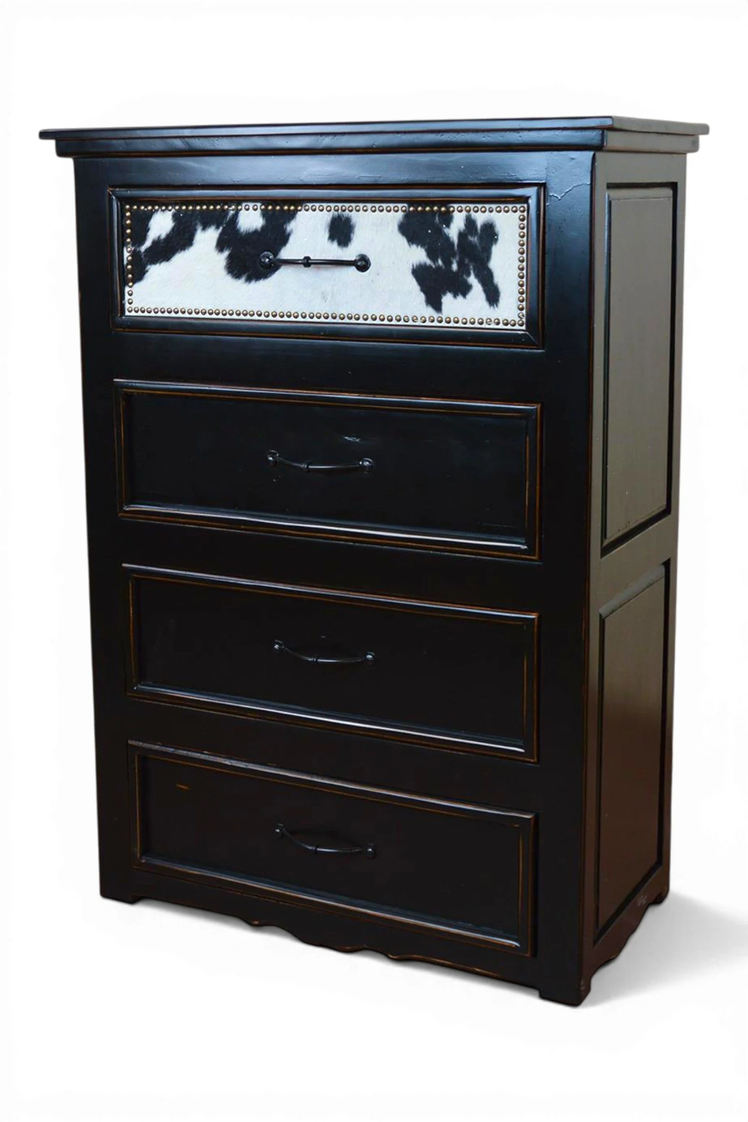 San Saba Black & White Cowhide Chest