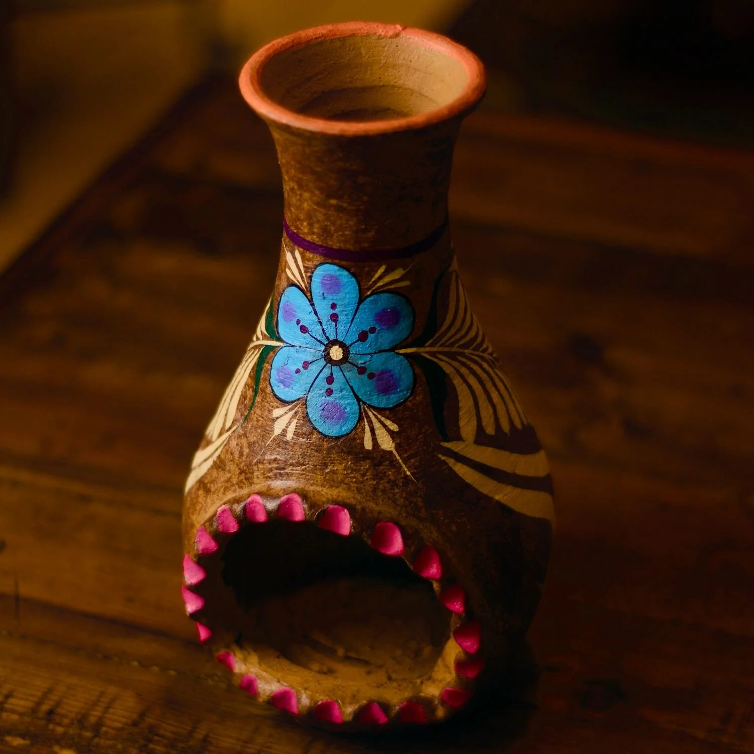 Clay Flower Chiminea