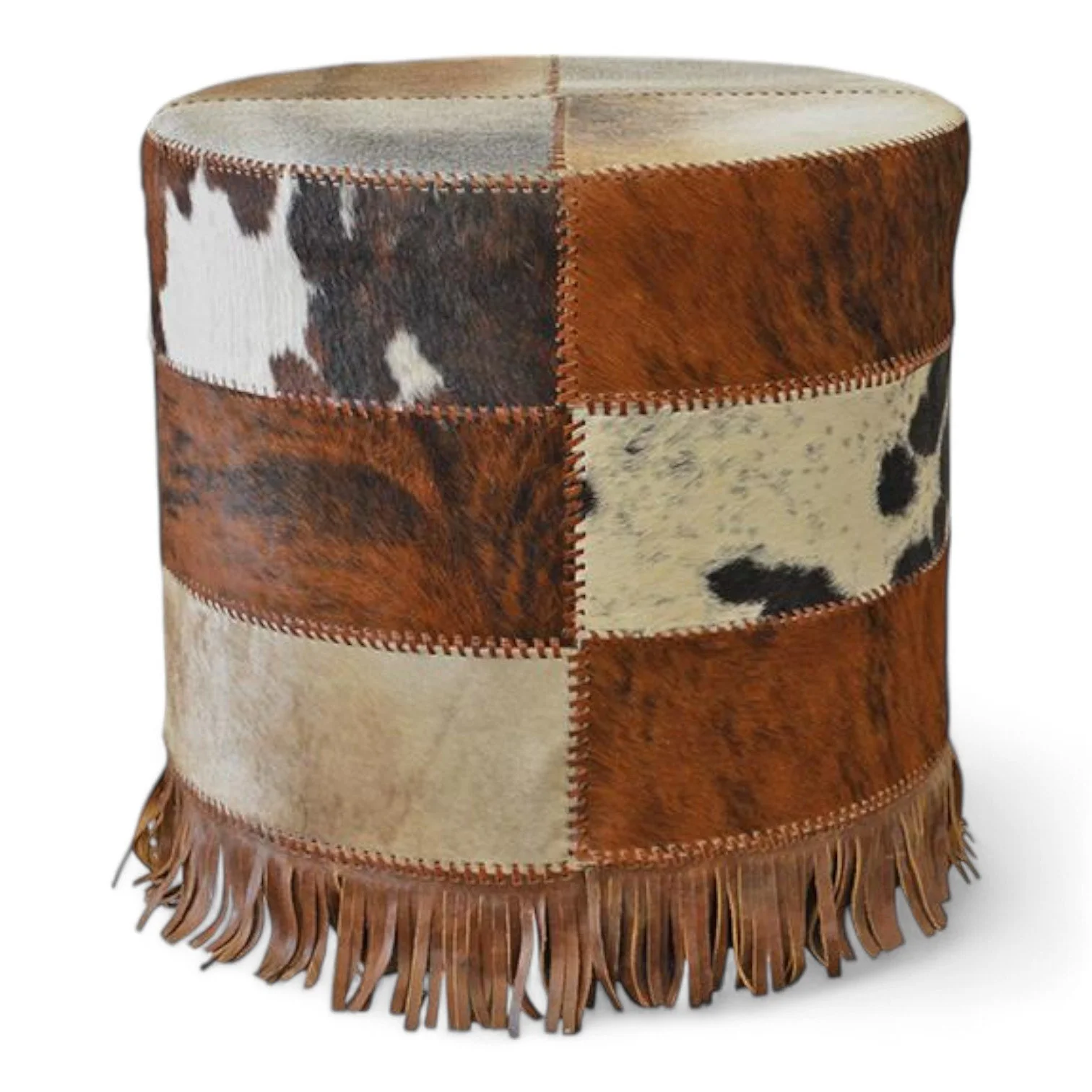 Carrizozo Cowhide Patch Ottoman