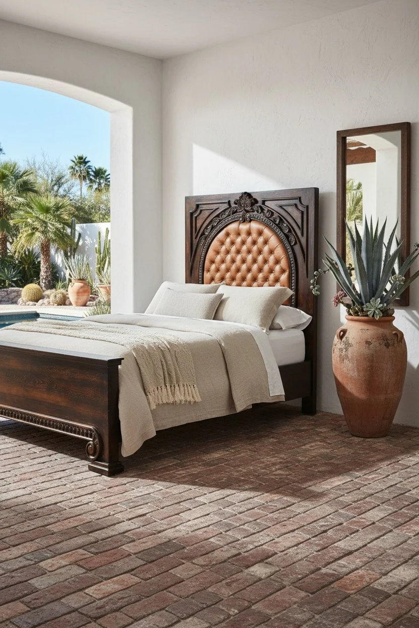 Guadalajara Hacienda Leather Bed