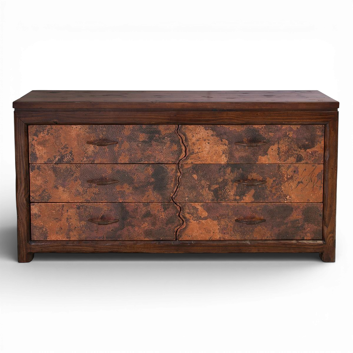 La Ballena Copper Dresser with Live Edge Drawers