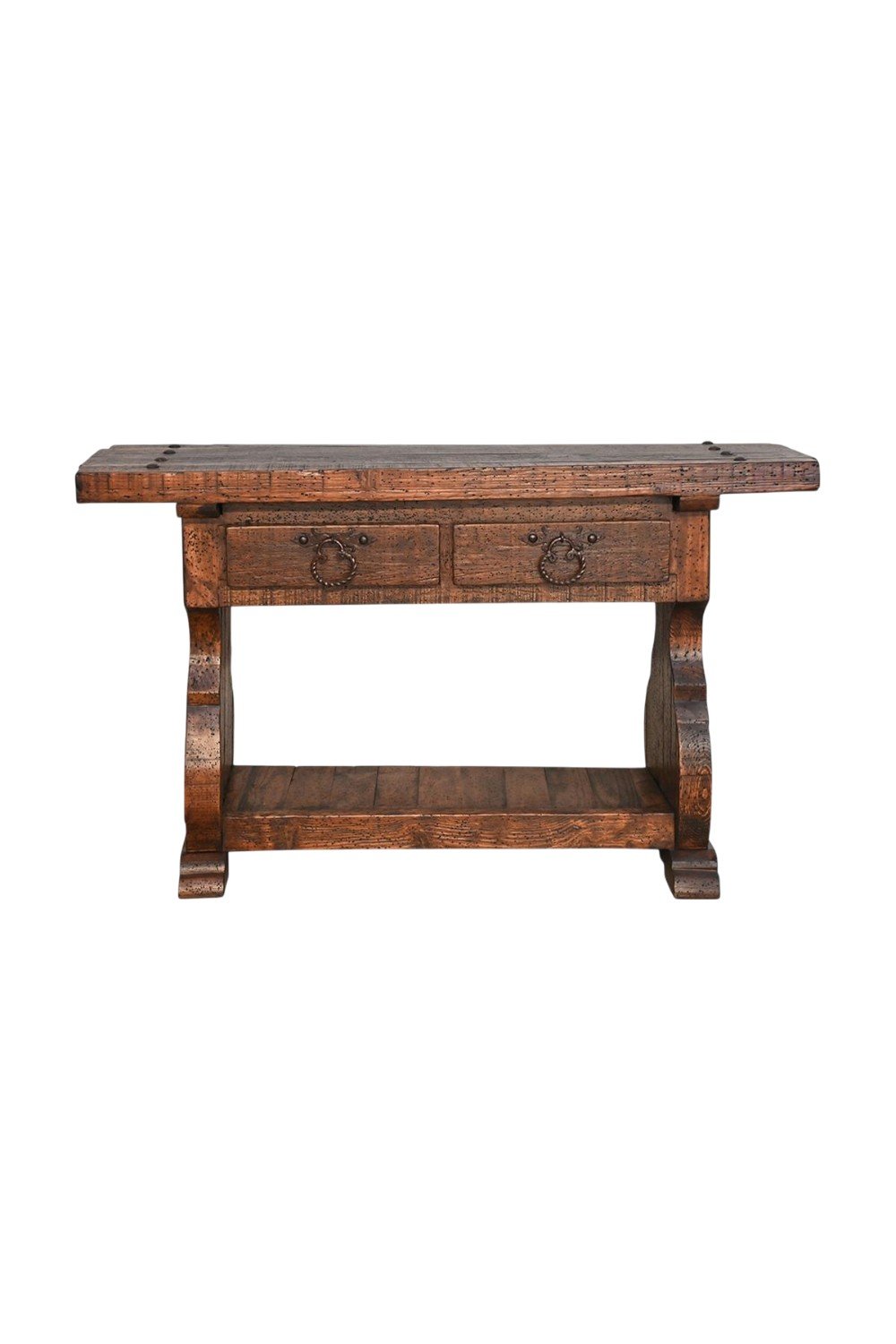 Parrita Console Table – Rustic Western Hand Carved Console