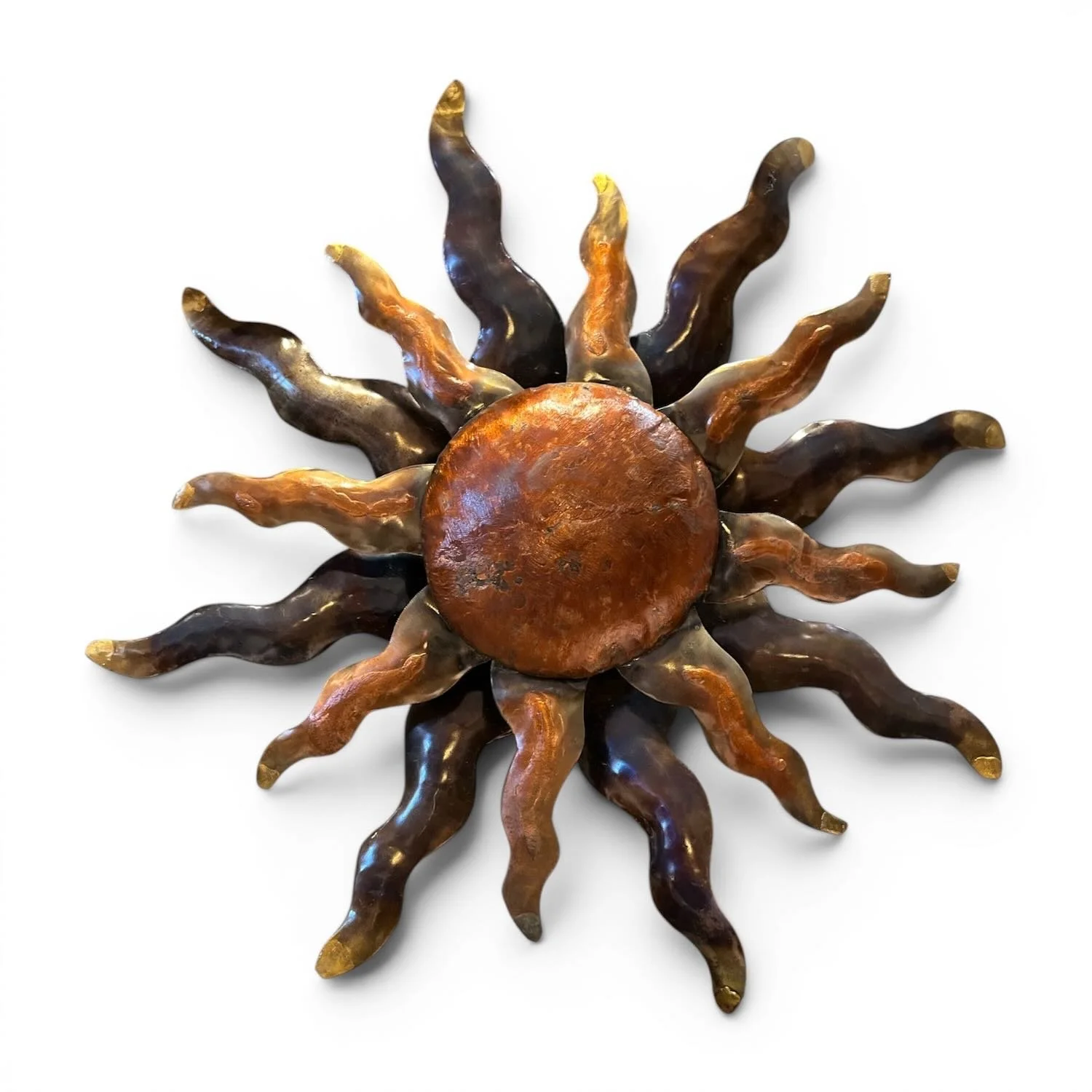Sol de Cobre 17" – Handmade Mexican Copper Sun Wall Art - Estillo 1