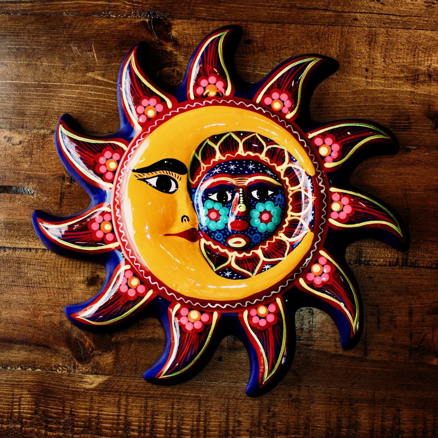 Hand Painted Talavera Sun from Mexico