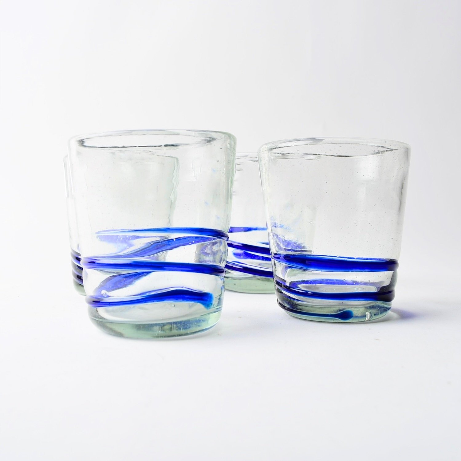 Cobalt Serpentine Glass 4 Set