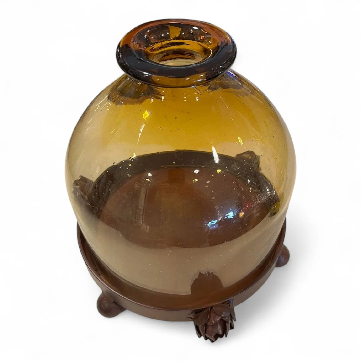 Glass Cloche with Metal Base