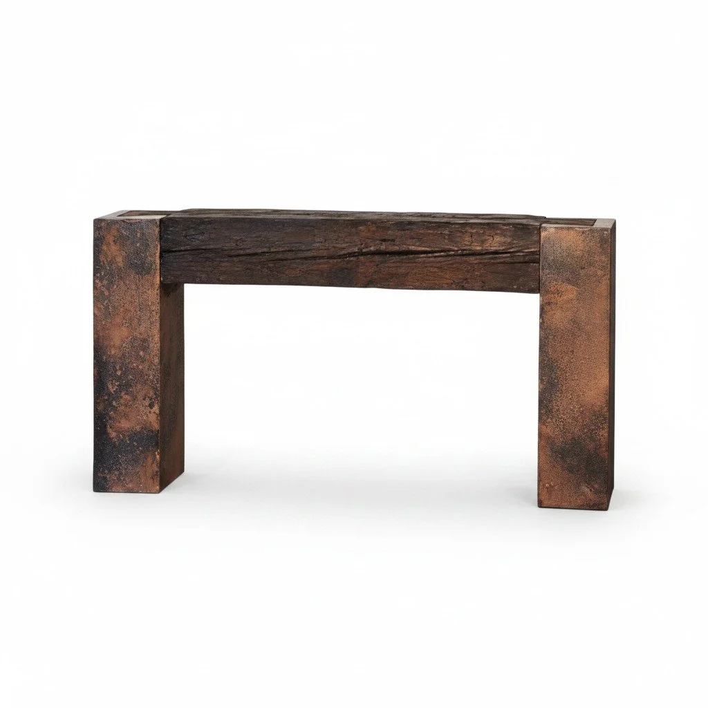 El Naranja Cobre Entry Table | Handmade Copper Console Table Mexico