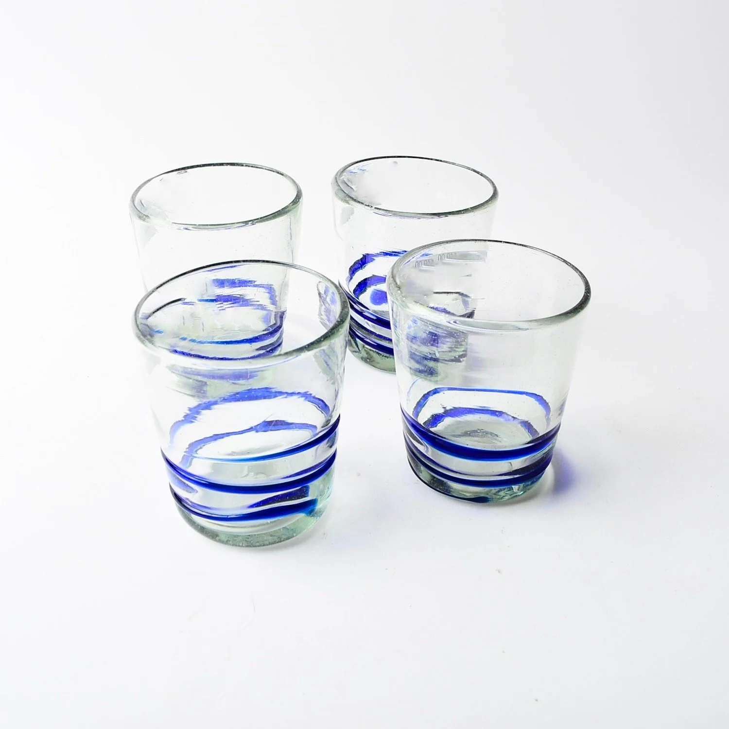 Cobalt Serpentine Glass 4 Set