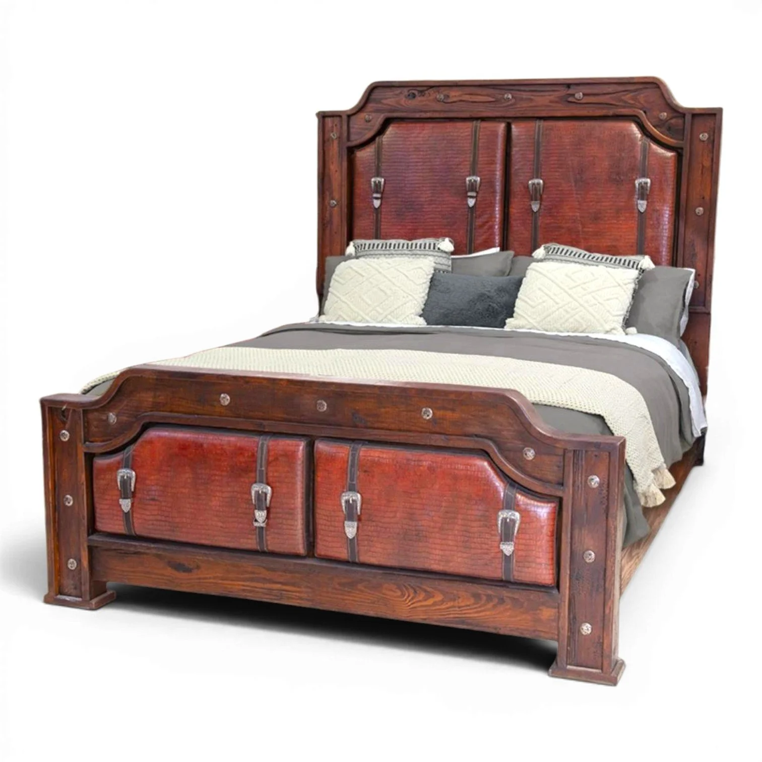 Todos Santos Croc Print Leather Bed