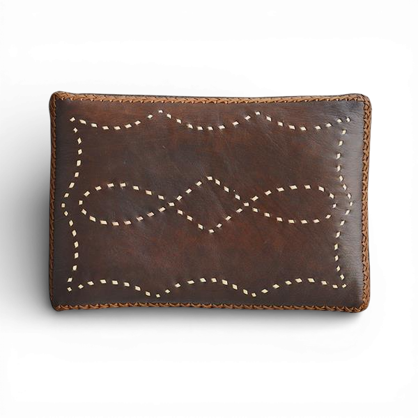 Durango Stitched Leather Saddle Stool