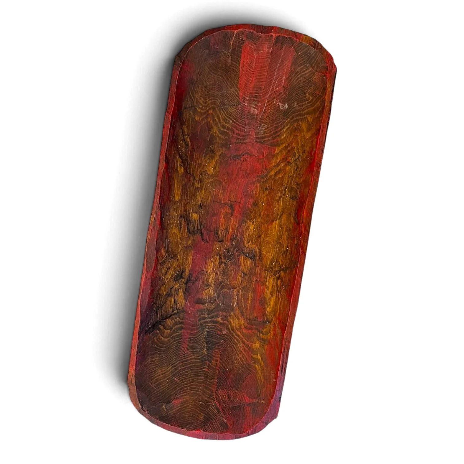 Rustic Painted Wood Bowl – Distressed Color | Handmade Wood Bowl