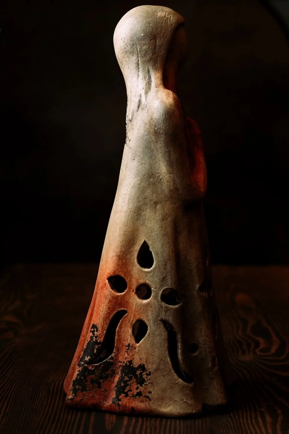 Shop a handmade clay luminaria from Mexico with cutout design. Rustic candle lantern perfect for warm ambient lighting indoors or outdoors.