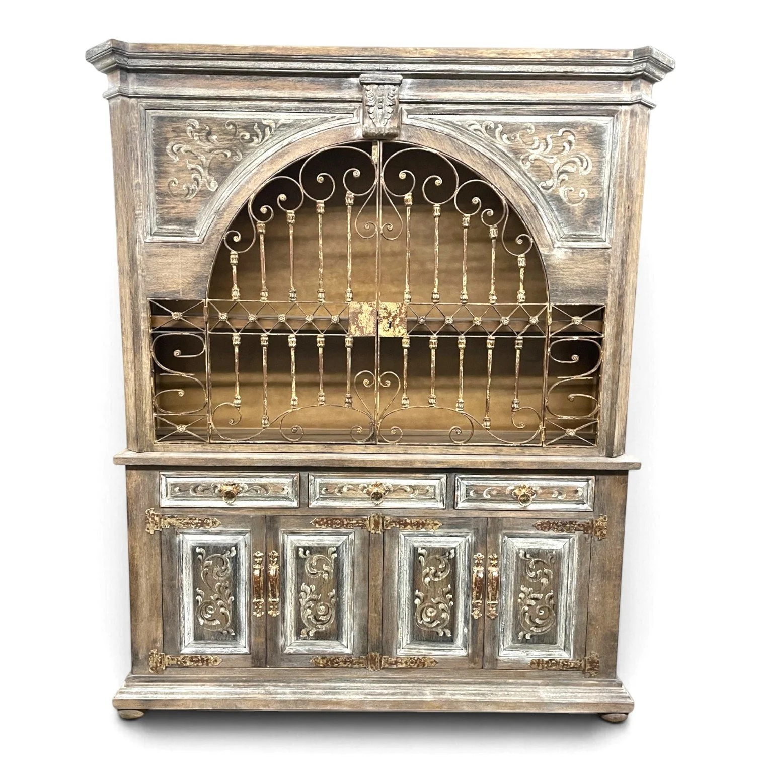 Camila Buffet & Hutch | Handmade Whitewashed Wood & Iron Buffet
