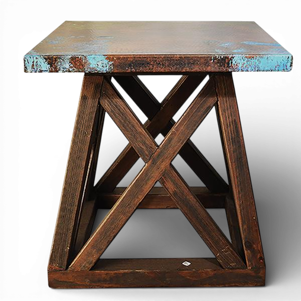 Santa Clara Copper End Table - Turquoise