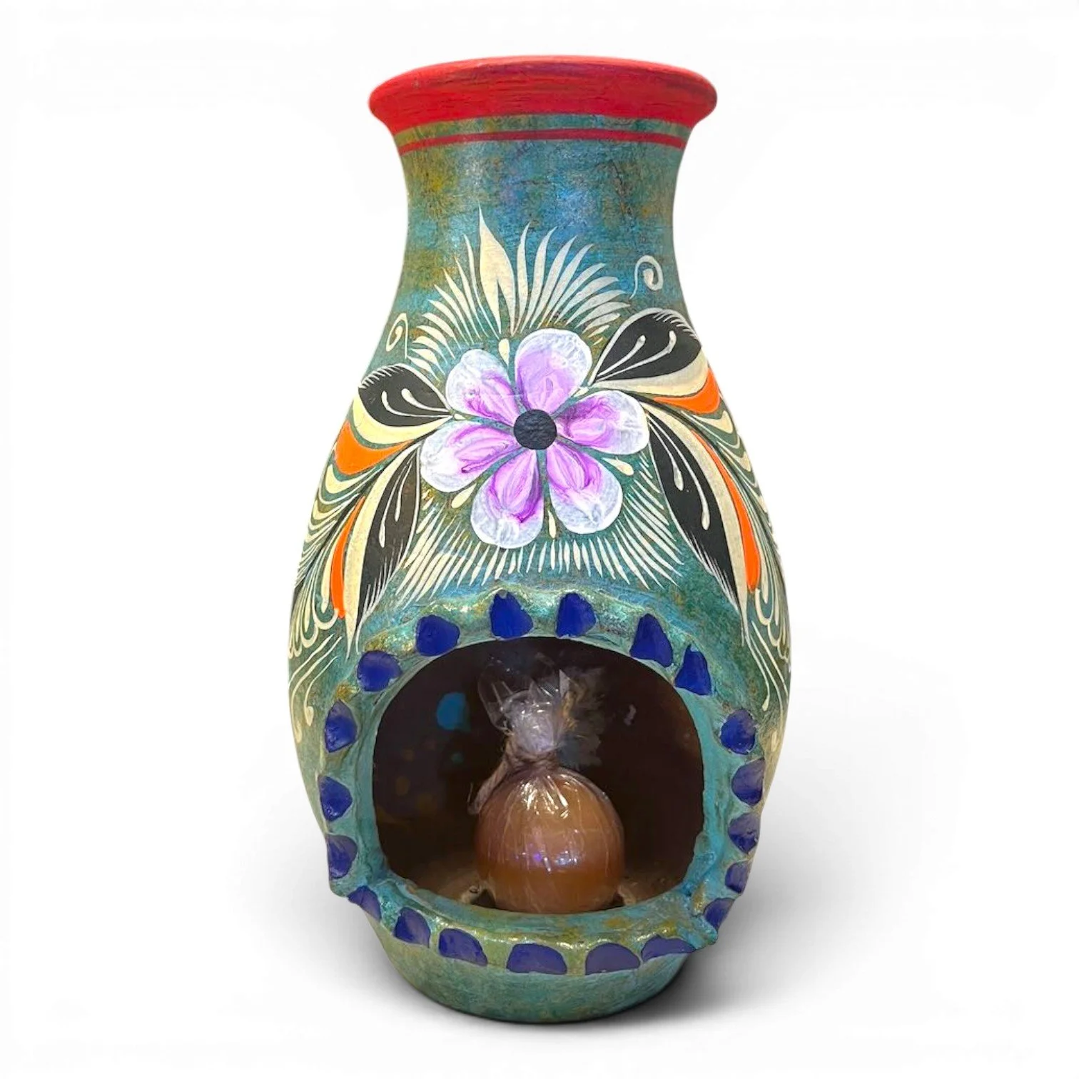 Clay Flower Chiminea