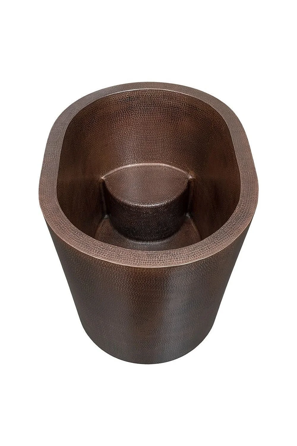 Hacienda 48" Hammered Copper Oval Japanese Soaking Tub