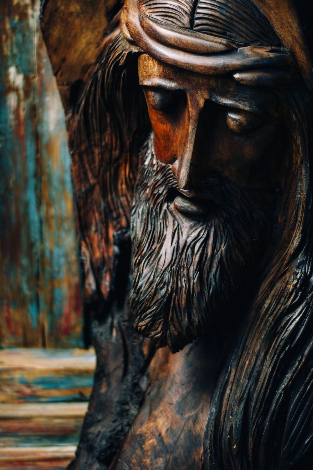 Amazing hand carved Jesus statue from Mexico.