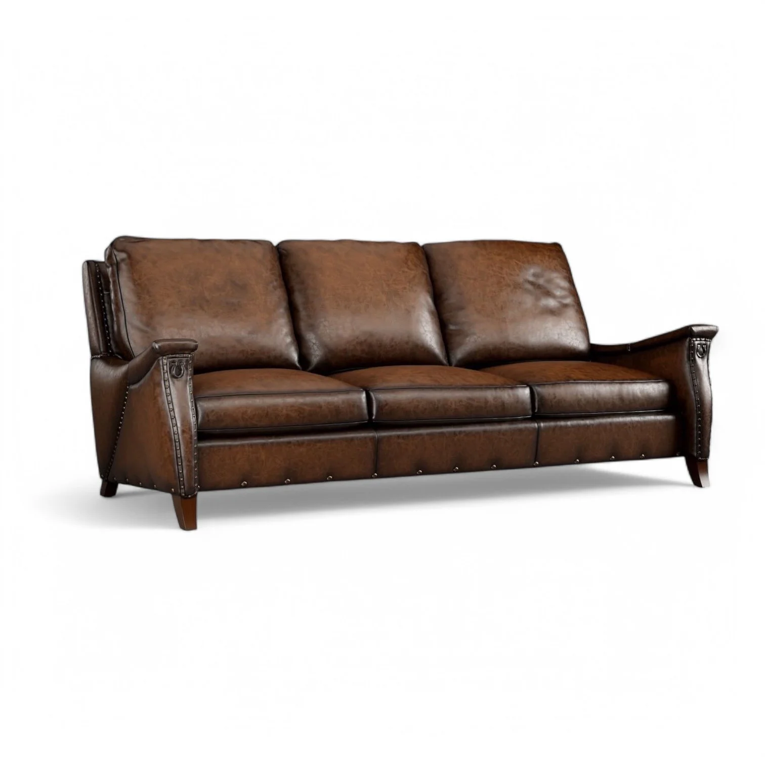 Corvallis Leather Sofa - Black & Tan