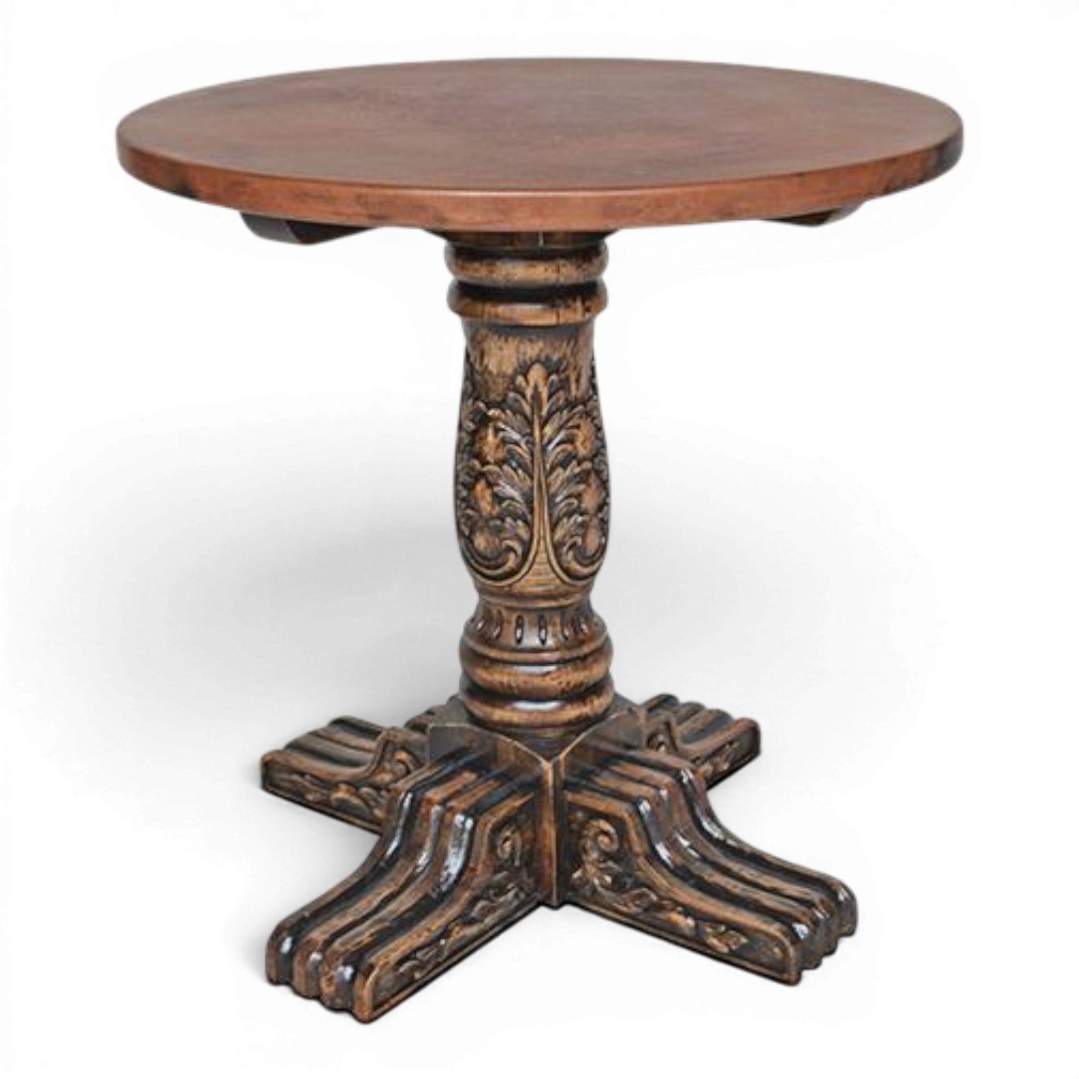 La Ventura Copper Bar Table | Handmade Mexican Round Copper Bar Table