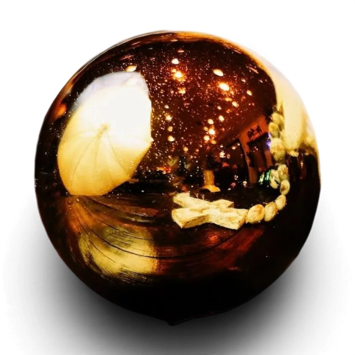 Handblown Mexican 5-inch glass sphere decorative accent in assorted artisan colors
