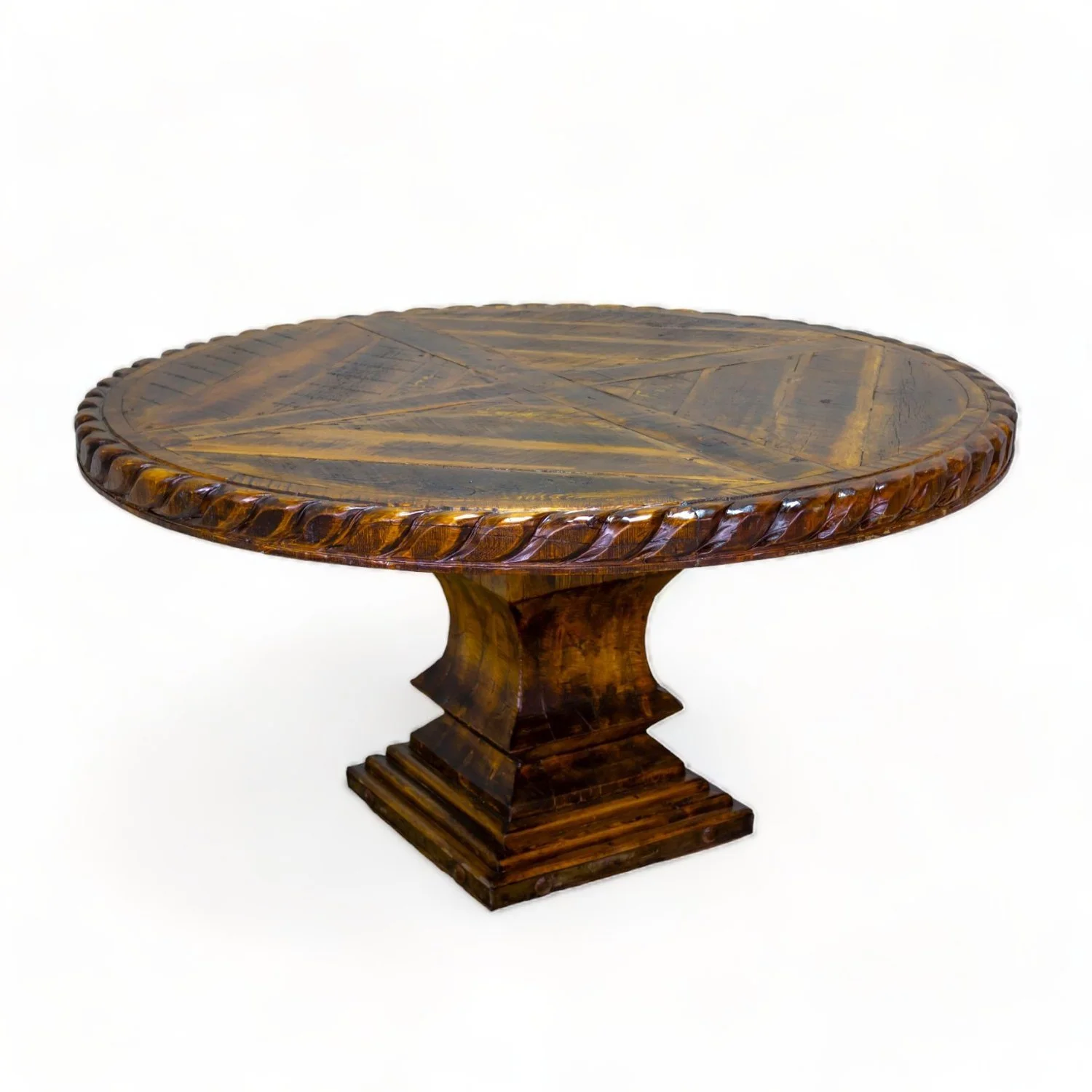 Hacienda Rústica Redonda Rope Edge Dining Table