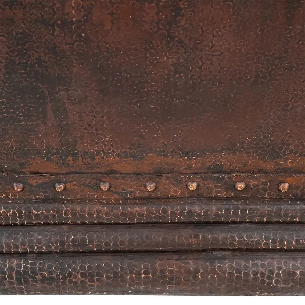 Handmade Hacienda 67-inch hammered copper double slipper bathtub with oil rubbed bronze finish crafted in Mexico.