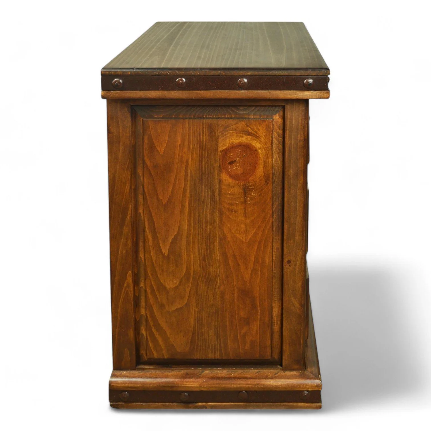 Hacienda Carved & Cowhide Nightstand