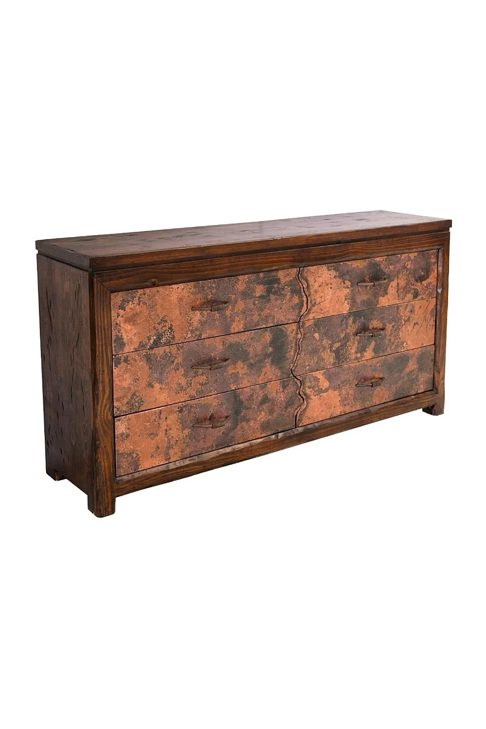 La Ballena Copper Dresser with Live Edge Drawers