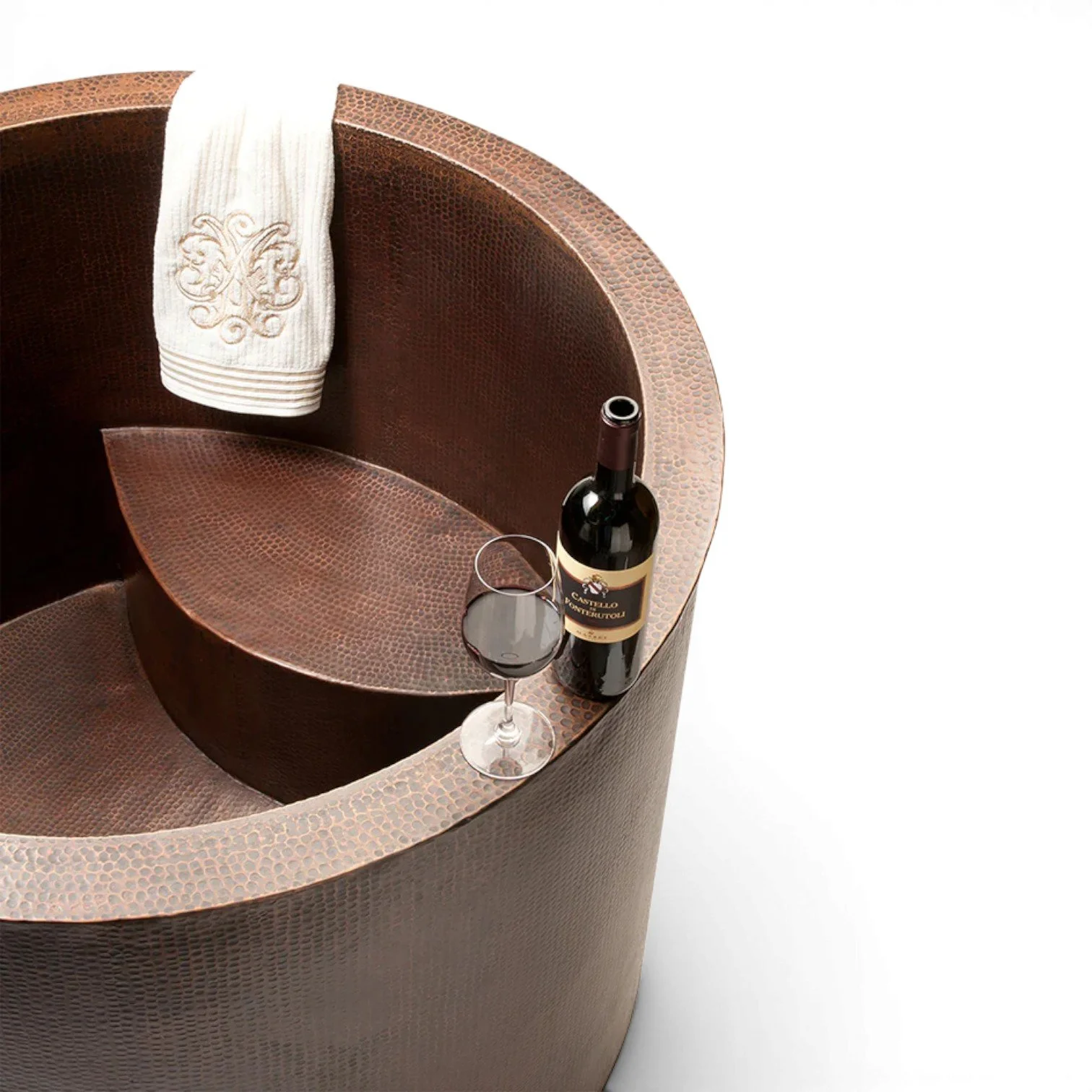 Hacienda 45" Hammered Copper Japanese Style Soaker Bathtub