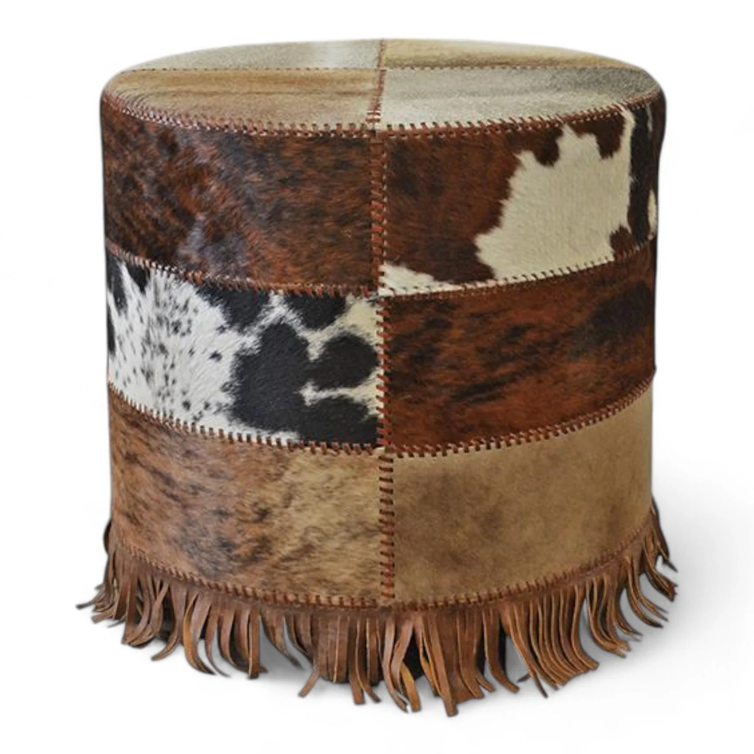 Carrizozo Cowhide Patch Ottoman