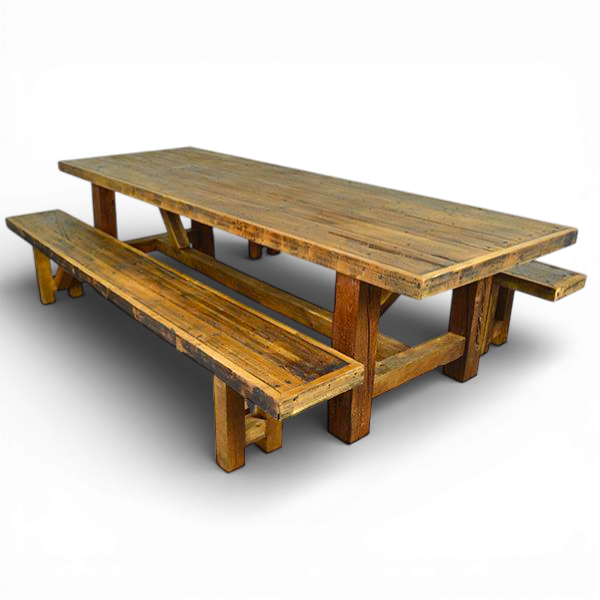 Timberon Patio Table and Two Bench Set
