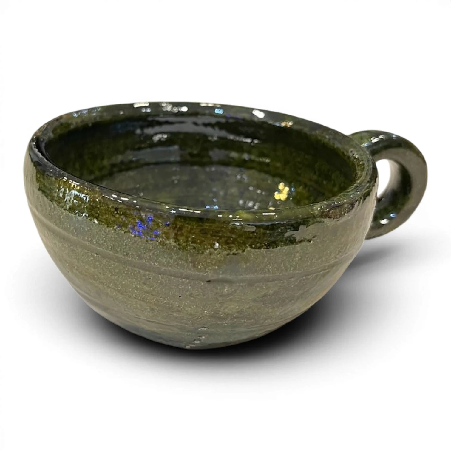 Handmade Clay Green Oaxaca Coffee Mug with rich green glaze finish and traditional Mexican artisan craftsmanship.