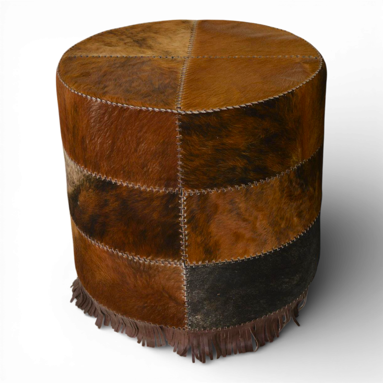Carrizozo Cowhide Patch Ottoman