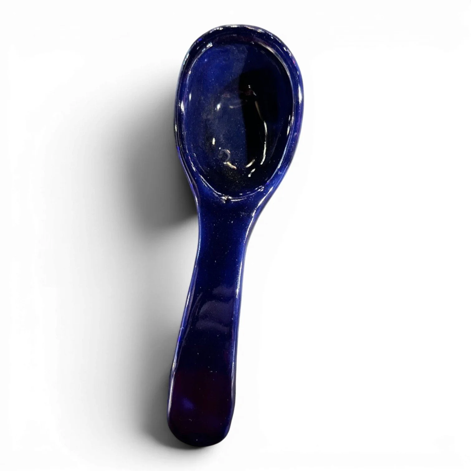 Handmade Mexican Talavera ceramic salsa spoon with colorful hand-painted finish