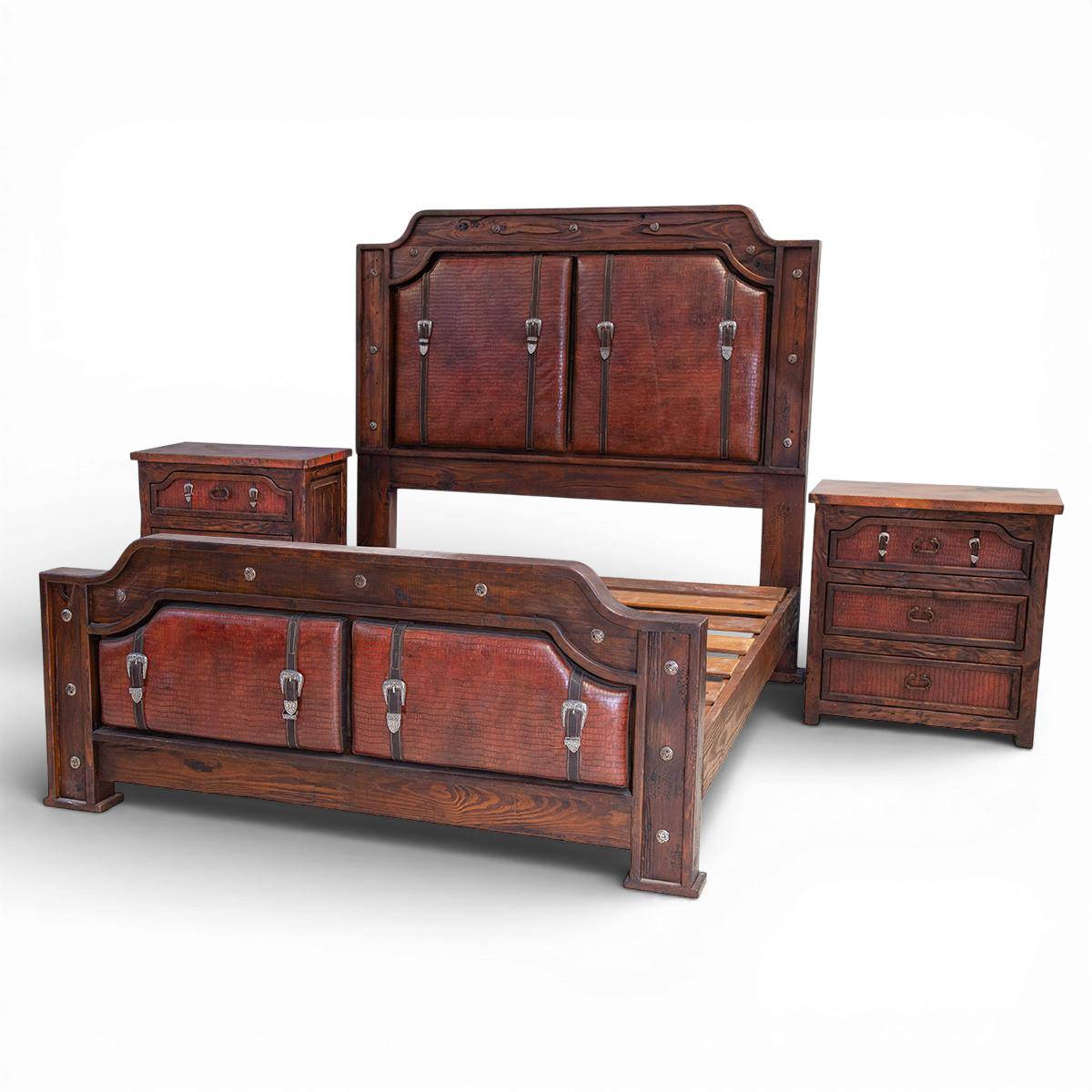 Todos Santos Croc Print Leather Bed