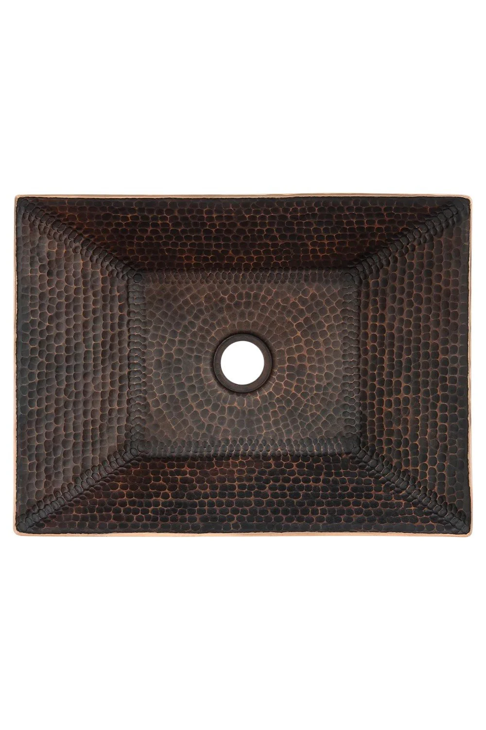Ximena 17" Modern Rectangle Hand Forged Old World Copper Vessel Sink