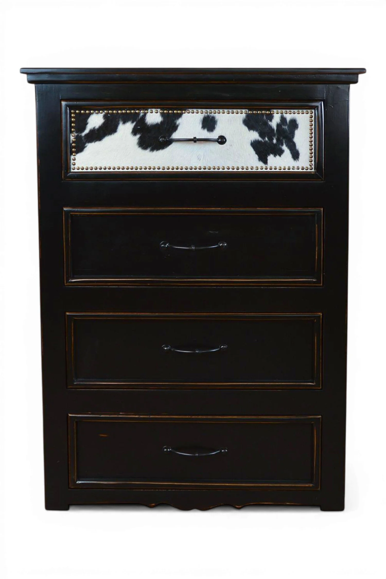 San Saba Black & White Cowhide Chest