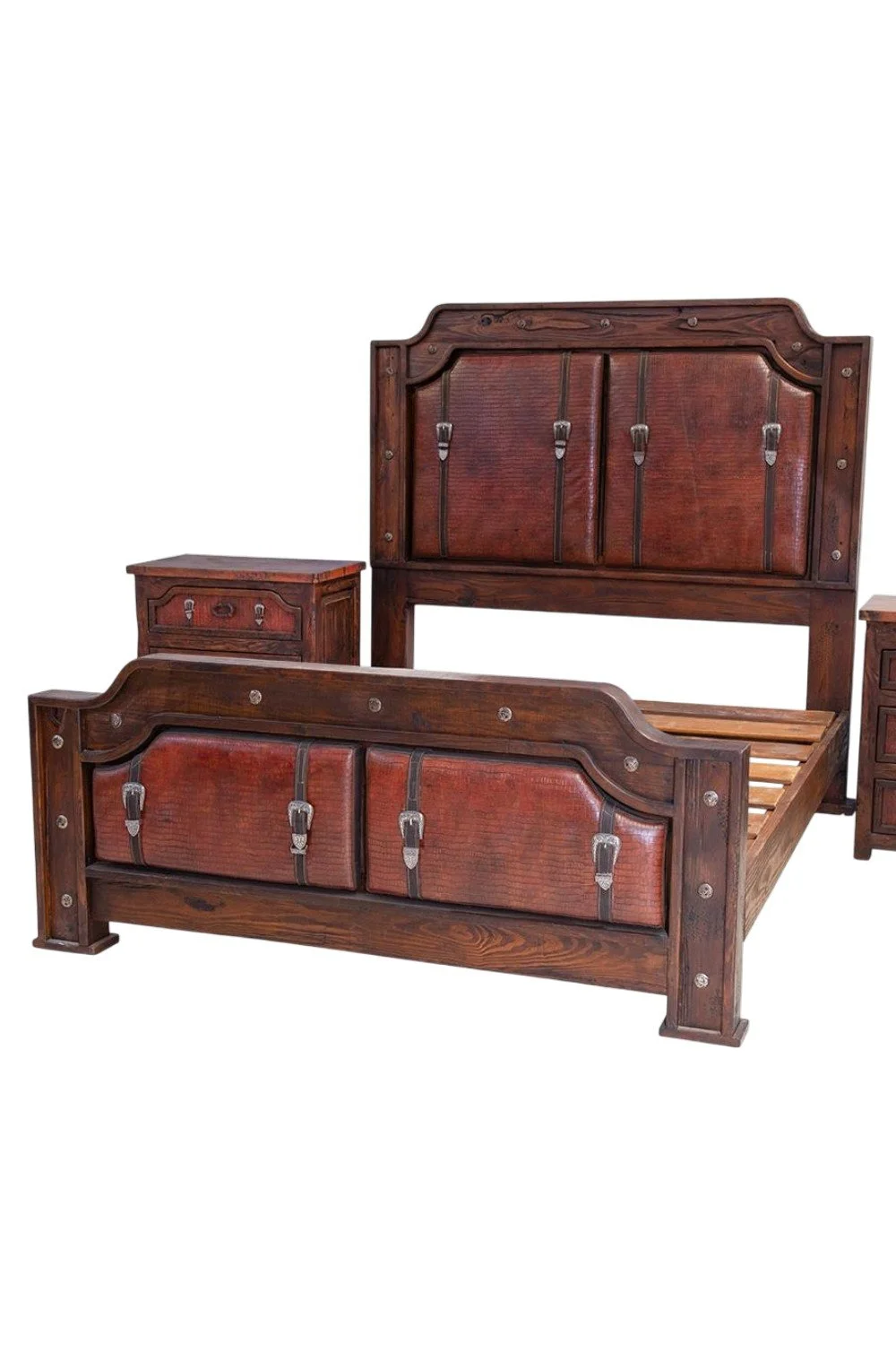 Todos Santos Croc Print Leather Bed